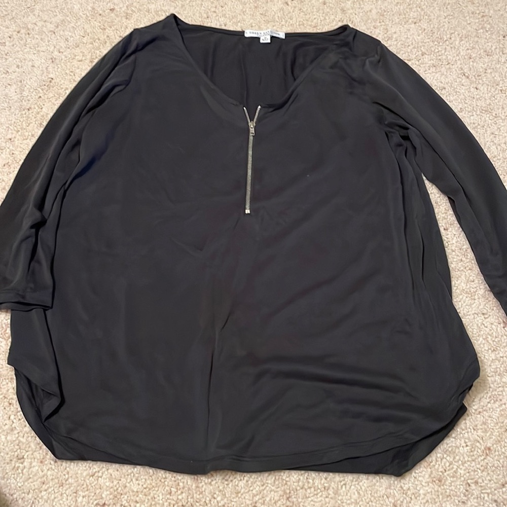 Woman’s shirt color black half zipper